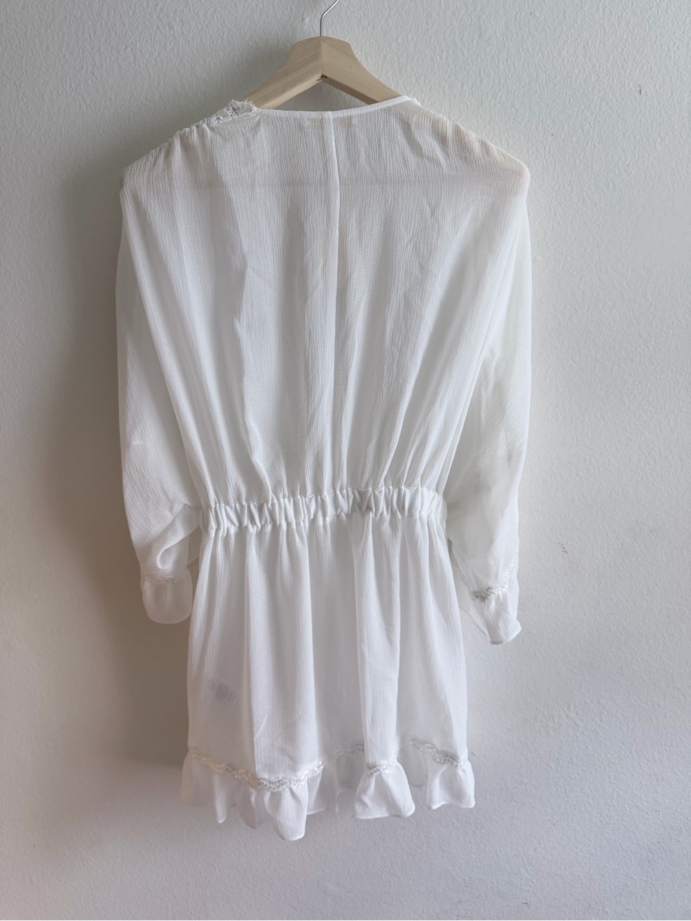 Ramy Brook Pietro Dress White Sequin Trim Boho Cover-Up Tunic Small NWT - Picture 5 of 8